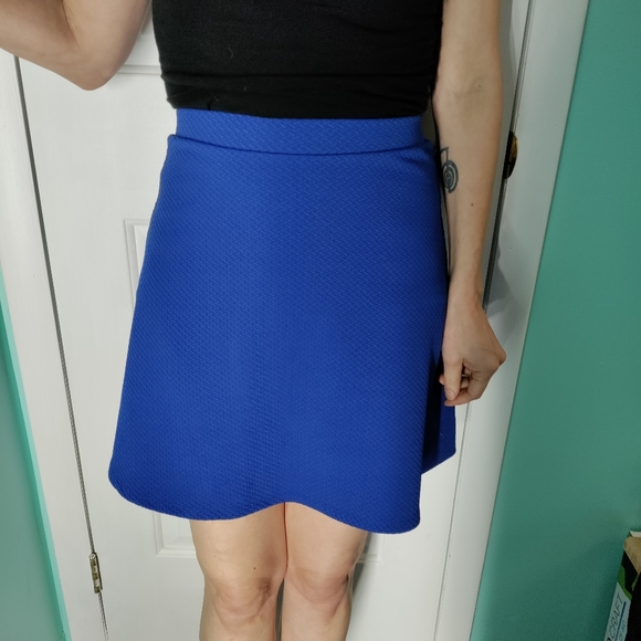 H&M Skirts Blue Skater Skirt Poshmark